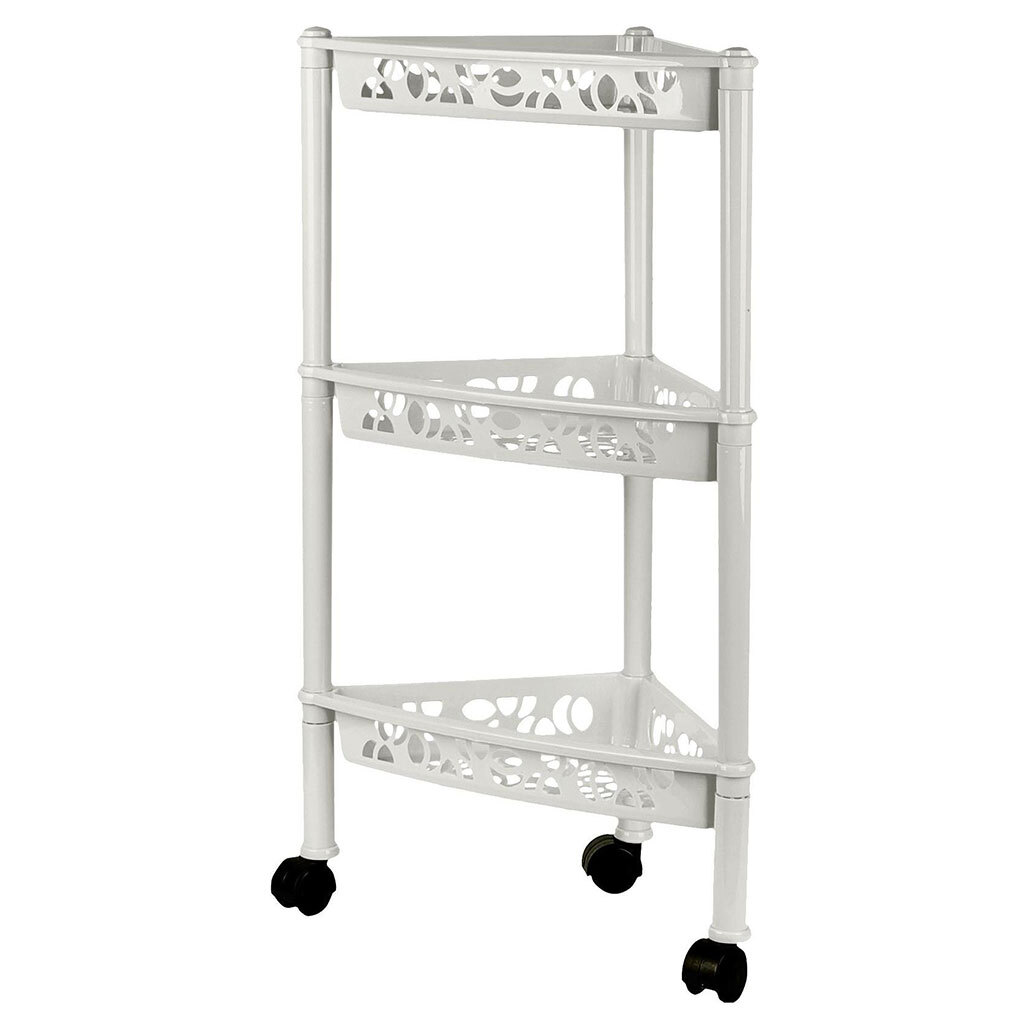 Этажерка Keeplex Light на колесиках 4-х секц  угл белая