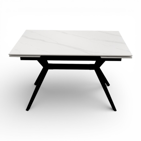 Стол  DTM 0412 CS, 120+30+30*80*76,Керамика цвет мрамор белый Y15, ножки черные
