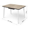 Стол Корсика,1200(+400)*800, бабочка,металл белый, пластик Биск.сосна, B1