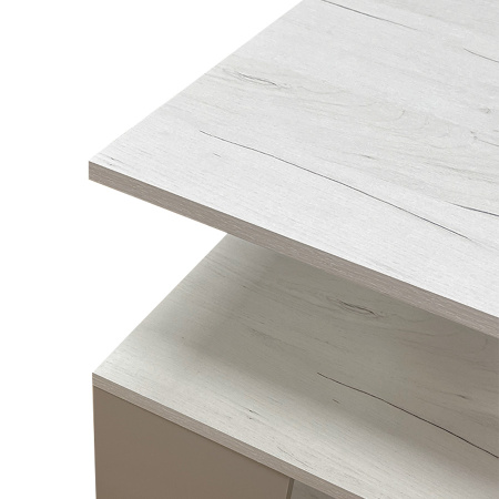 Стол журнальный СЖ-18 Ультра Глиняный серый/Дуб крафт белый