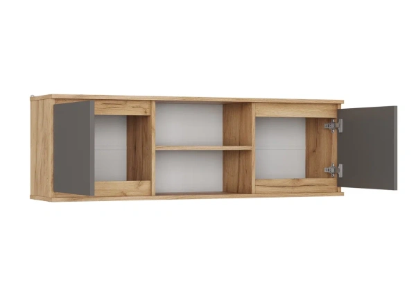 СИТИ Полка навесная П-30 /Серый графит/корпус дуб Крафт