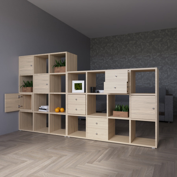 КОРИНН  Стеллаж 2 х 4 ячейки / Дуб сонома