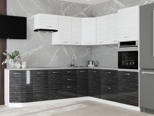 Фасад высота 900 ЧЕРНЫЙ СТРАЙП 400 СТЕКЛО 