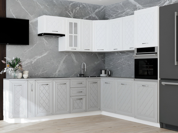 Фасад РОМБ серый под духовку 114 * 600